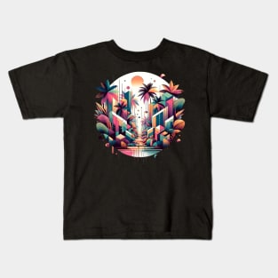 Urban Oasis - Geometric Jungle Kids T-Shirt